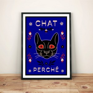 chat-perche-cadre-print-illustration-nantes-sarah-nyangue-saratoustra