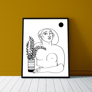 la-femme-au-pot-cadre-serigraphie-illustration-nantes-sarah-nyangue-saratoustra