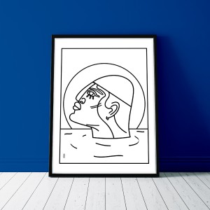 nageur-mer-print-cadre-illustration-nantes-sarah-nyangue-saratoustra