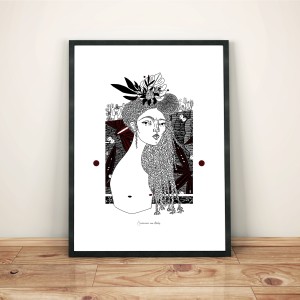 s-enraciner-aux-etoiles-cadre-serigraphie-illustration-nantes-afrique-sarah-nyangue-saratoustra