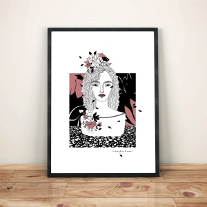 se-laisser-fleurir-de-nouveau-cadre-serigraphie-illustration-nantes-amour-sarah-nyangue-saratoustra