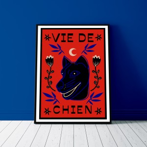 vie-de-chien-cadre-print-illustration-nantes-sarah-nyangue-saratoustra